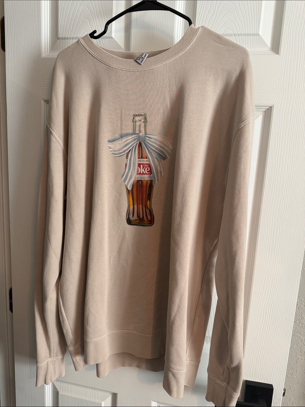 Beige Diet Coke Graphic Crewneck Sweatshirt